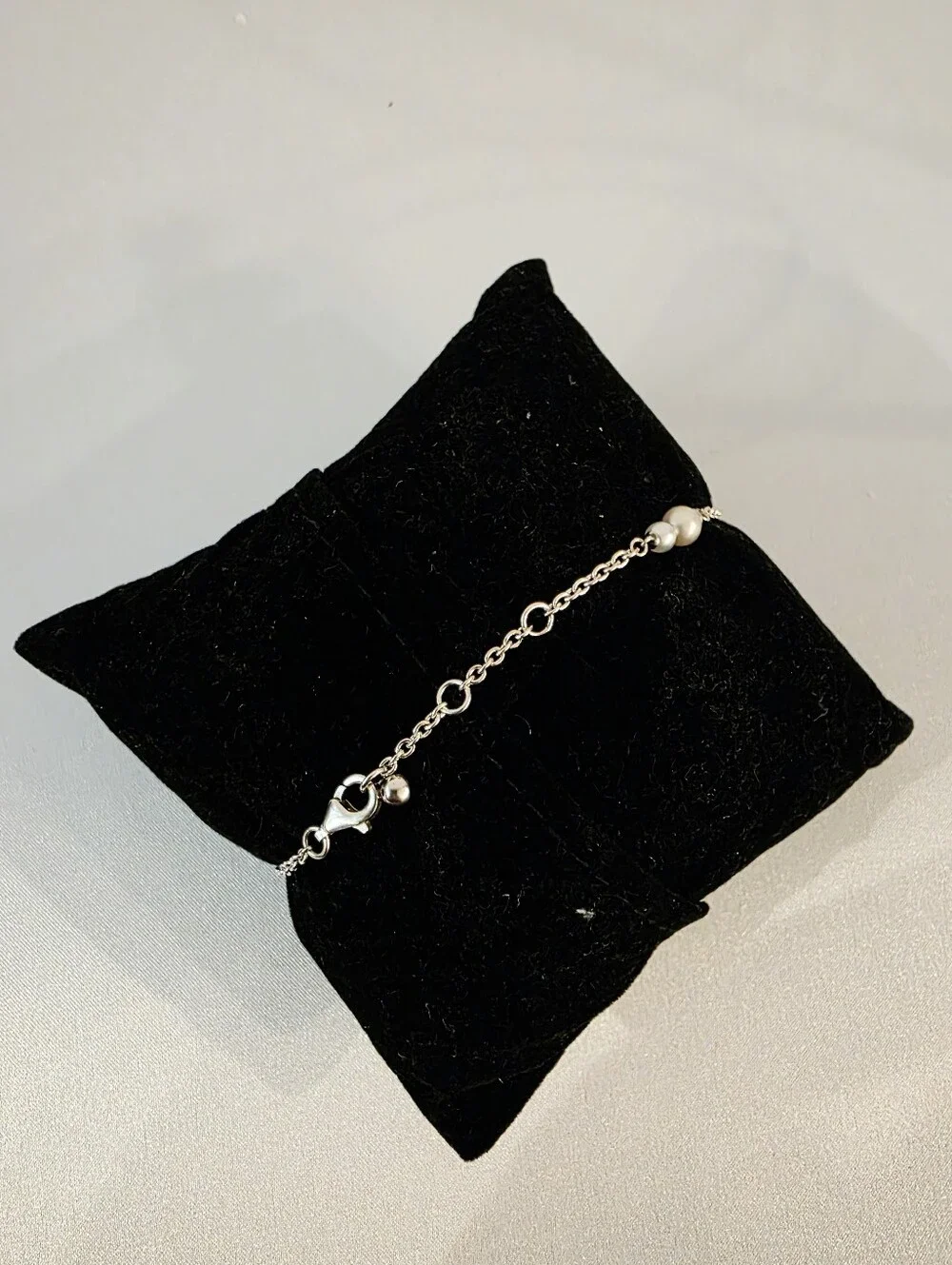 Pandora ALE Freshwater Cultured Pearl Station Chain Bracelet Sterling silver